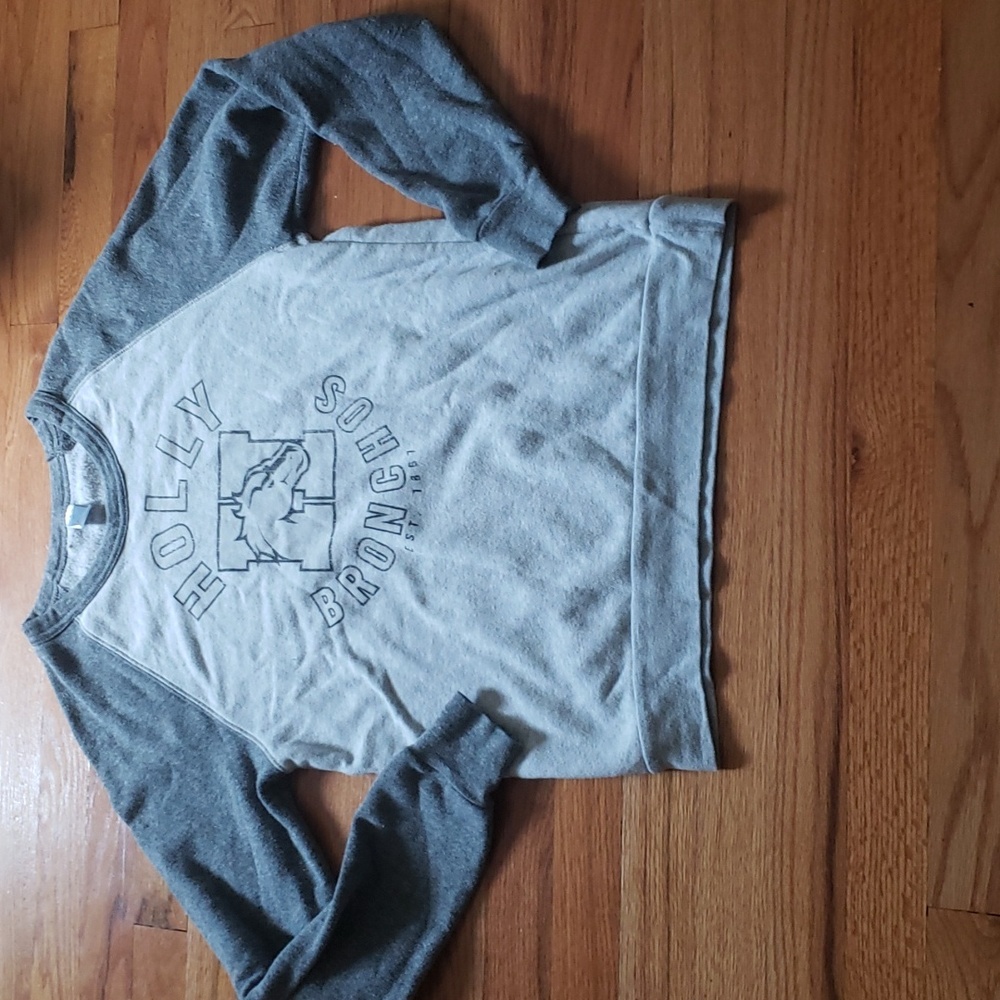 VINTAGE Holly Sweatshirt Adult Medium Gray HS Bronchos Crew Pullover